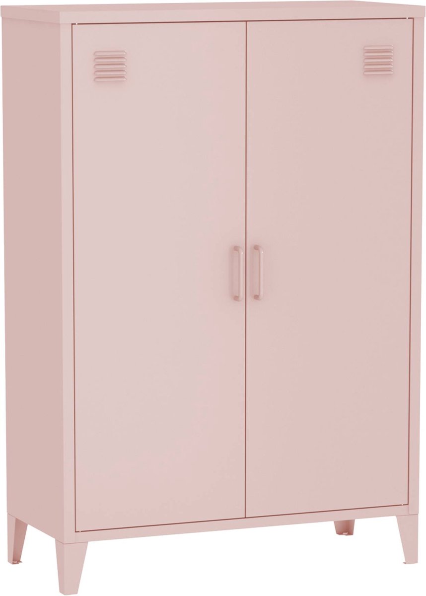 sweeek - Industriële metalen kast 2 vakken 2 deuren 75cm - soho