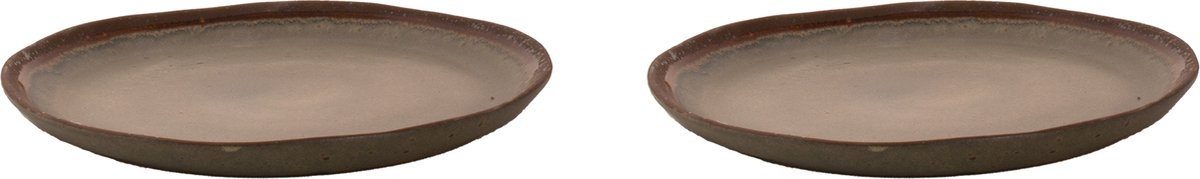 Palmer - David Mucky - Bord - 2 stuks - ø 28 cm - Bruin - Stoneware - Bordenset