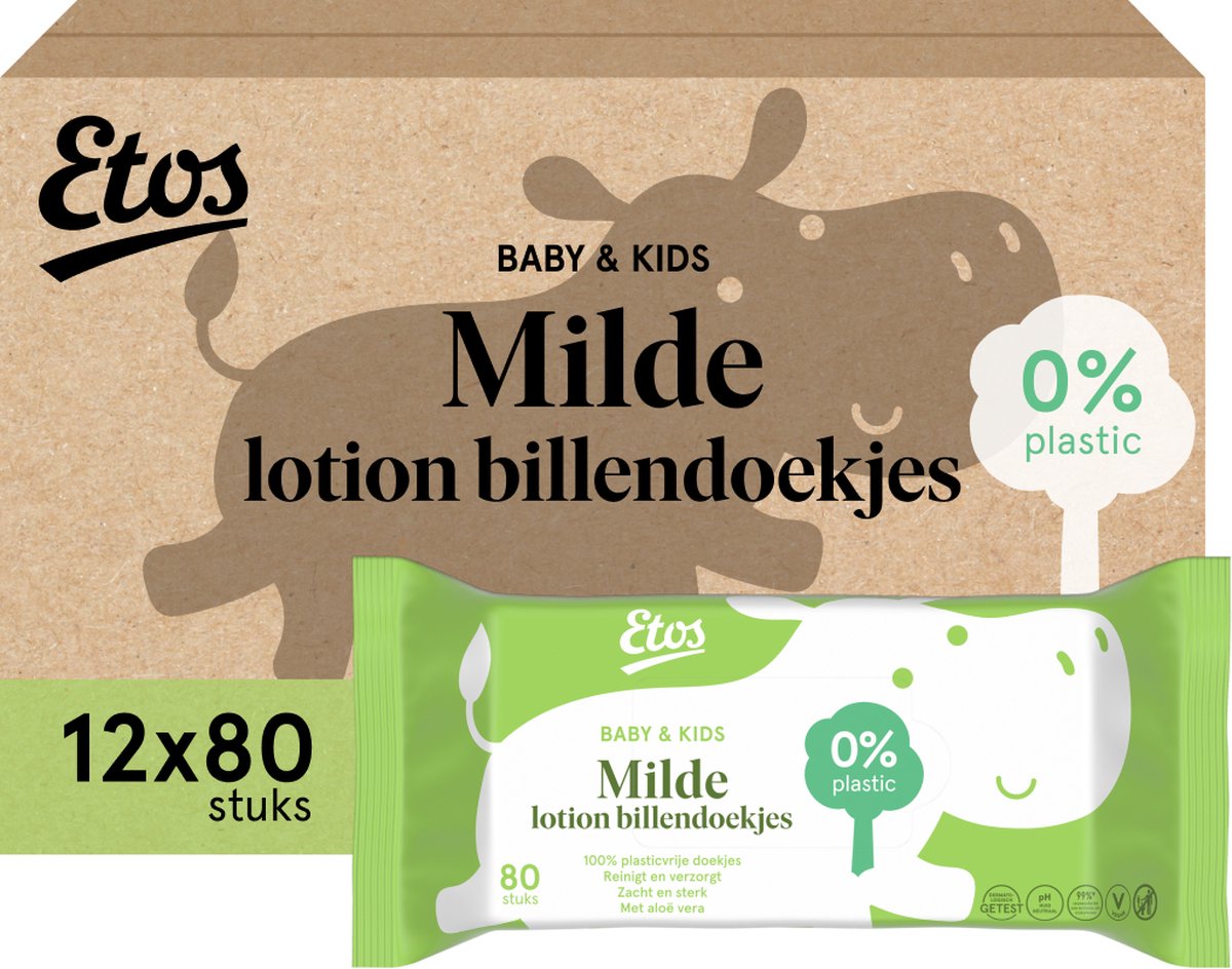 Goedkoopste Etos Plasticvrije Billendoekjes - Baby - Mild - 960 stuks