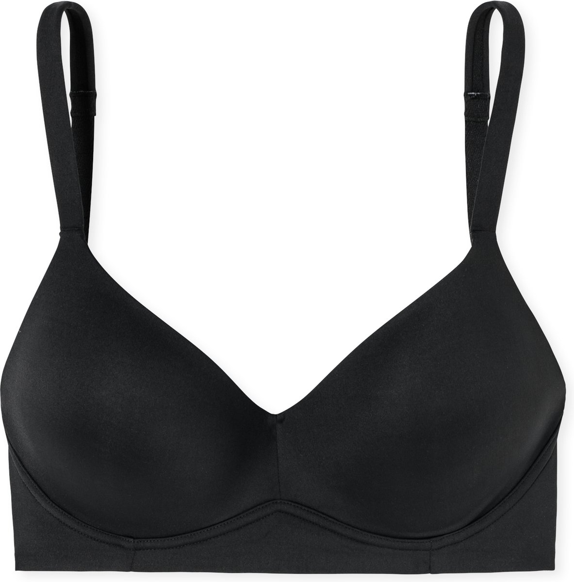Schiesser Soft BH Unique Micro - beugelloosse BH met cups - Dames Beha zwart