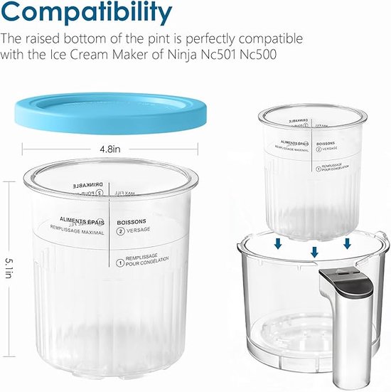 Ninja Creami Deluxe NC501EU Eismaschine, Slush ,Sorbet ,Frappé, Milchshake Maker