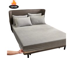 Bovista Effen Hoeslaken - Beddengoed - Fitted Sheet - Bed - Slaapkamer - Zilvergrijs 120x200