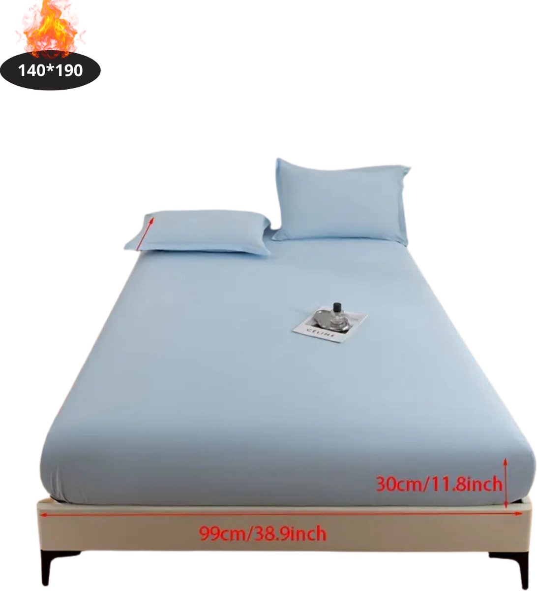 Bovista Waterdicht Hoeslaken - Beddengoed - Fitted Sheet - Bed - Hemelsblauw 140x190