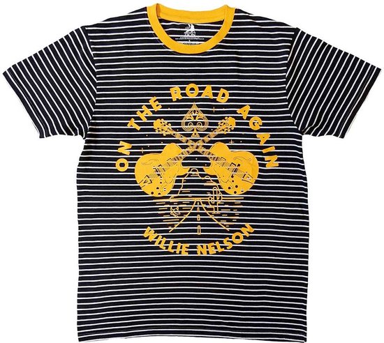 Willie Nelson - On The Road Again Ringer Heren T-shirt - XL - Zwart