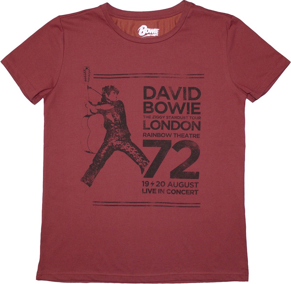 David Bowie - Rainbow Theatre Dames T-shirt - S - Rood