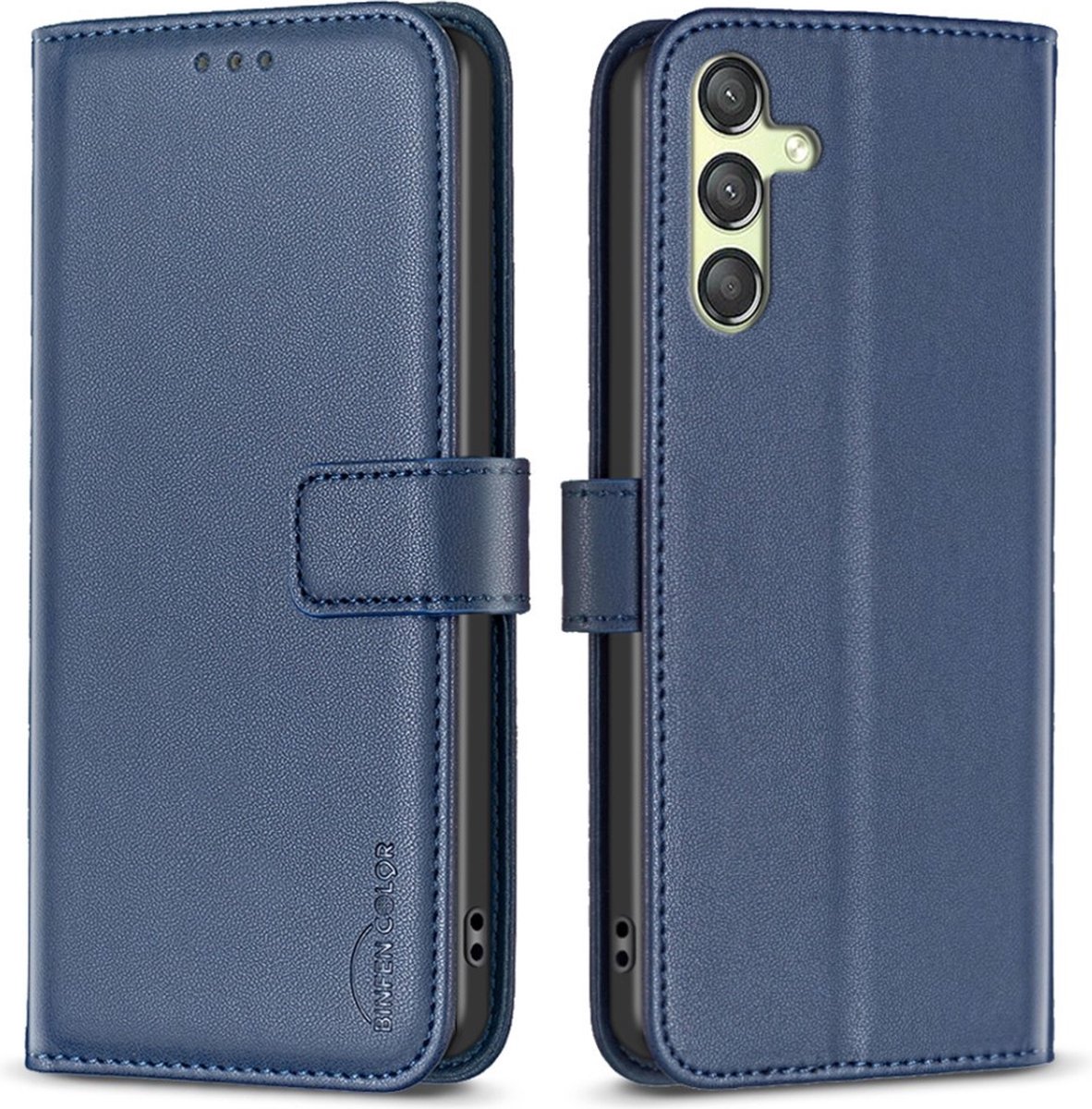BINFEN Hoesje - Geschikt voor Samsung Galaxy A25 Hoesje - BINFEN Book Case - Blauw