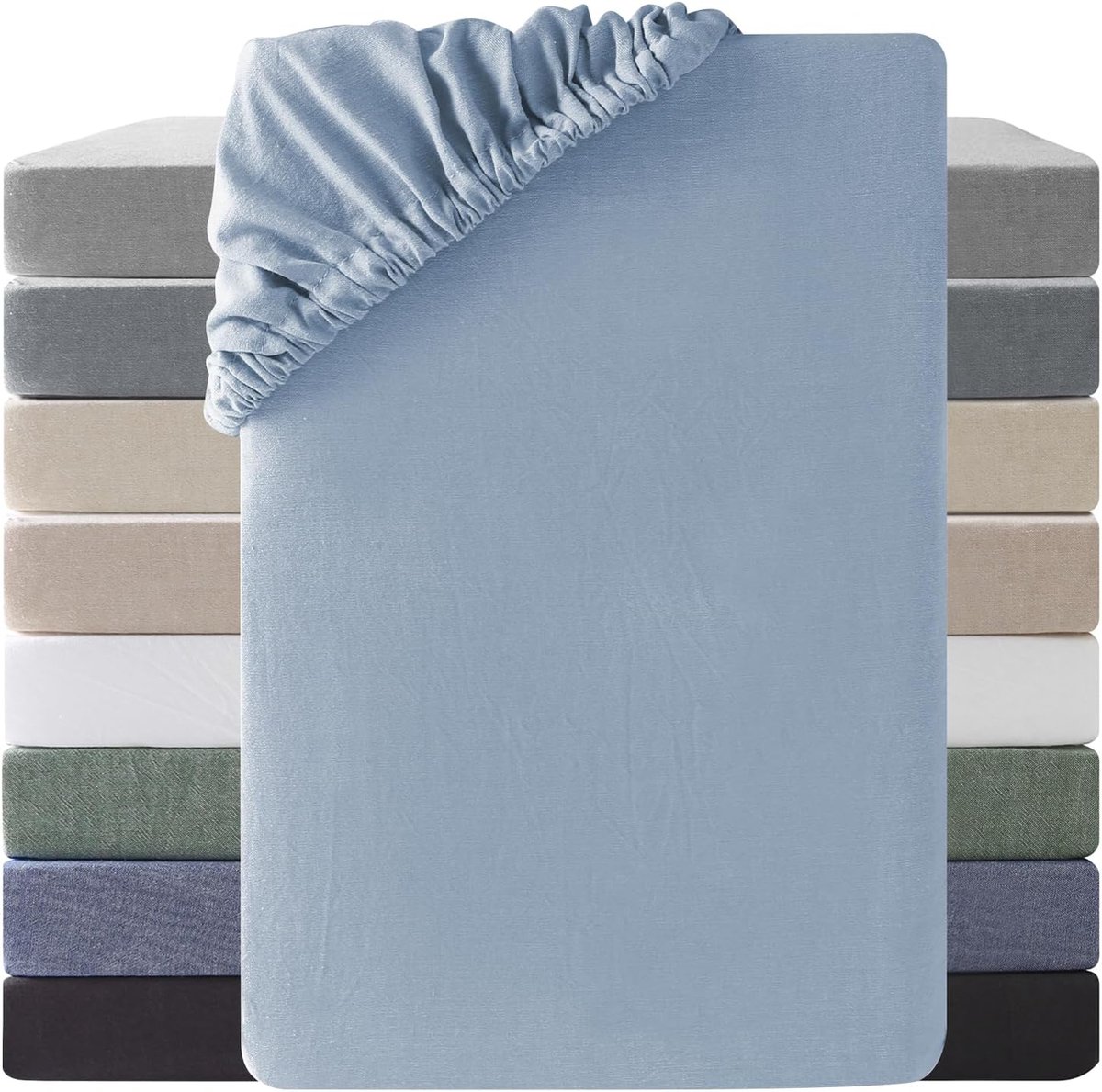 Goodivery ® Luxe Ademend Hoeslaken van Gewassen Katoen in Diverse Maten voor Optimaal Slaapcomfort
