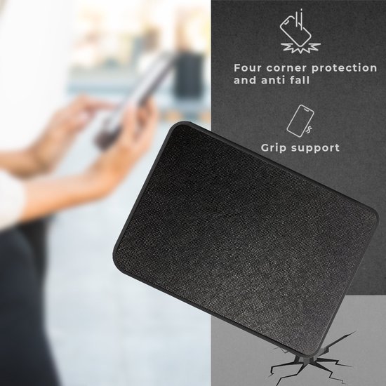 Lunso Geschikt voor Kobo Clara BW / Clara Colour hoes (6 inch) - Vegan Saffiano Leren sleepcover - Zwart van Lunso — afbeelding 3