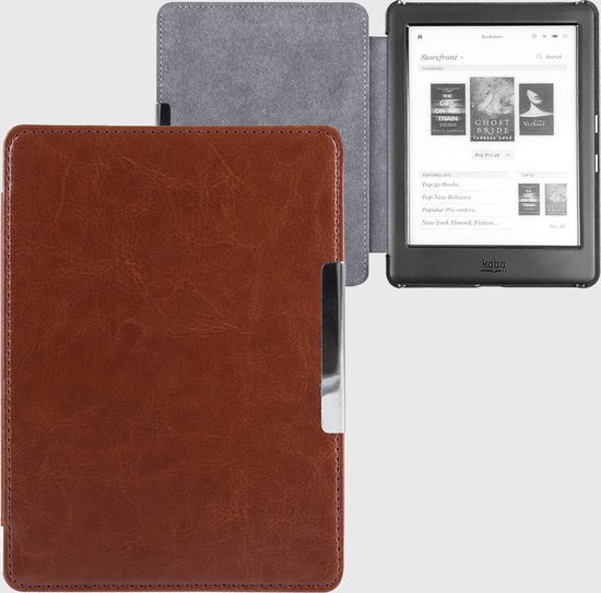 Lunso Geschikt voor Kobo Glo / Glo HD / Touch 2.0 hoes (6 inch) - sleepcover - Bruin — afbeelding 5