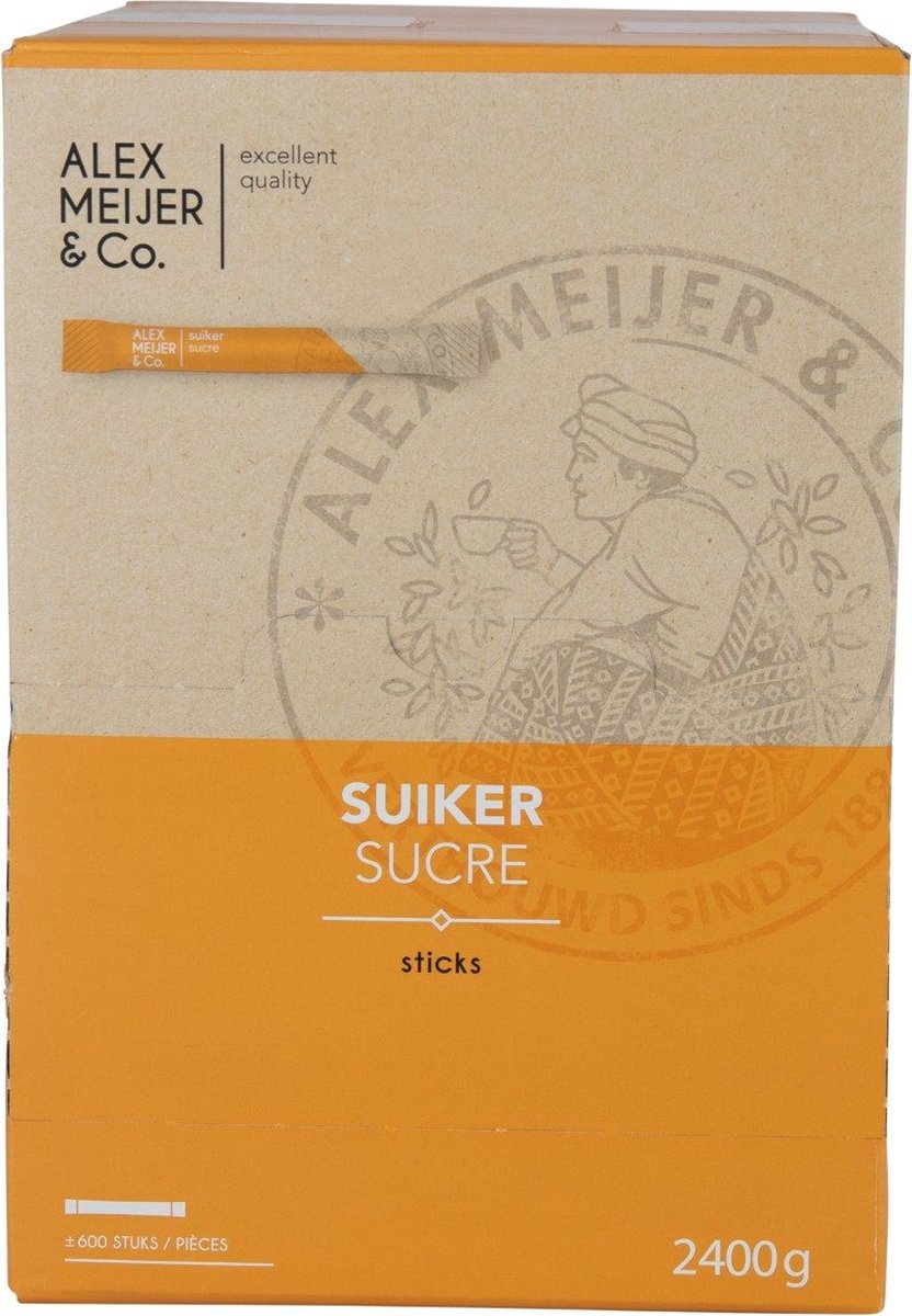 Goedkoopste Alex Meijer Suikersticks - Doos 600 stuks x 4 gram - 673531