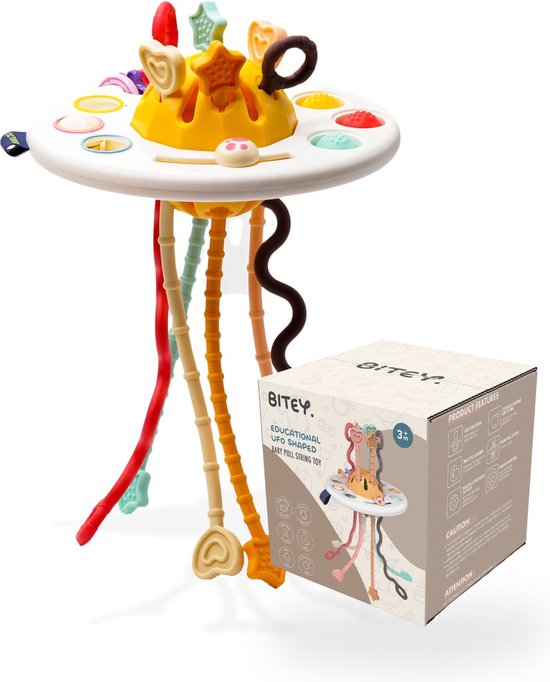 Bitey - Baby Speelgoed - Montessori - Ontwikkeling - Fijne Motoriek - Hoogwaardige Kwaliteit - Baby's - Speelgoed - UFO Speelgoed - Kraamcadeau - 3 tot 24 Maanden