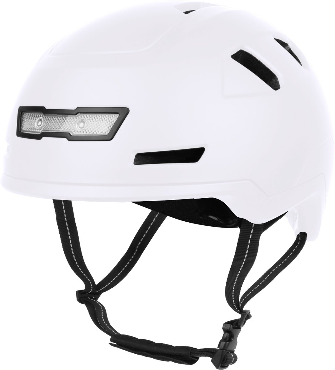 VINZ Nevis Speed Pedelec Helm Mat Wit | NTA 8776 goedgekeurd | Snorfiets helm Snorscooter | Geschikt voor Helmplicht Blauw Kenteken