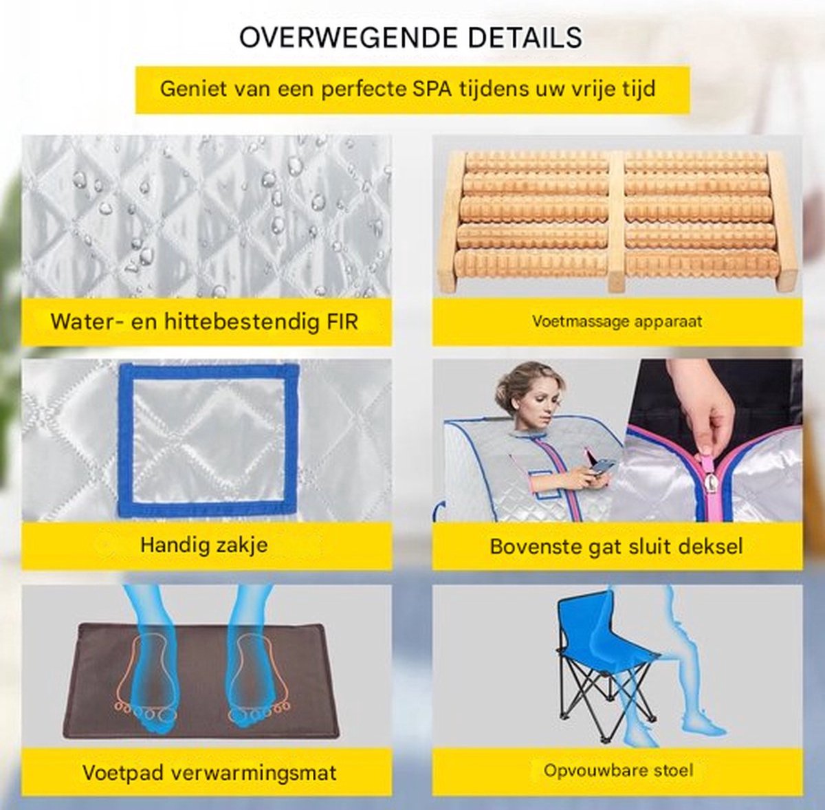 Happiq Luxe mobiele sauna - Inclusief opvouwbare stoel thumbnail 3