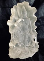 Kwan Yin, ook wel Quan Yin Guanyin of Kannon Boeddha Guan Yin voor Lotus blad wit mat Licht doorlatendeZeer geschikt om op een led-licht houder te plaatsen