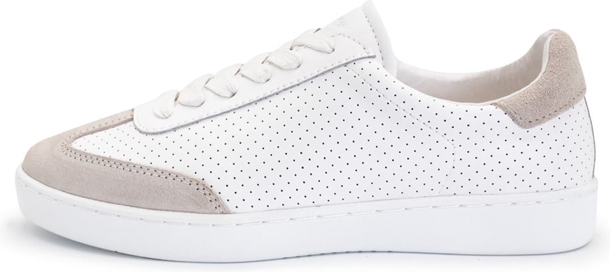 Anna Kern Suny 7020 Danssneakers Dames - Volledige Zool - Beige suede en wit leer - Salsa, Latin, Bachata, Kizomba - SUNY - beige wit - 40 2/3