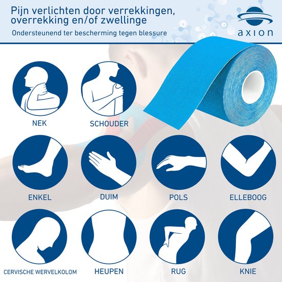 axion® - Kinesiologie Tape Set van 2 blauw rood | waterdicht • huidvriendelijk • elastisch