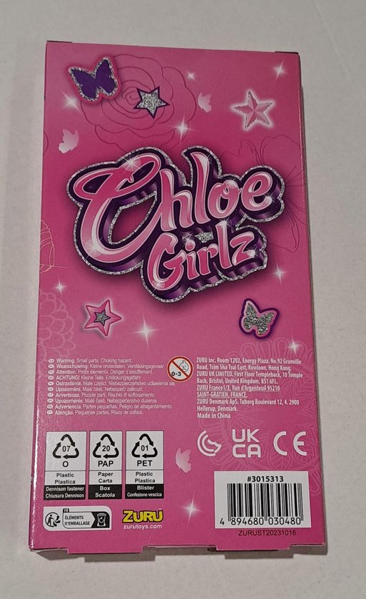 Chloe Girlz Poppenkleding Zwart/wit Gestreept Jurkje van Merkloos — afbeelding 2