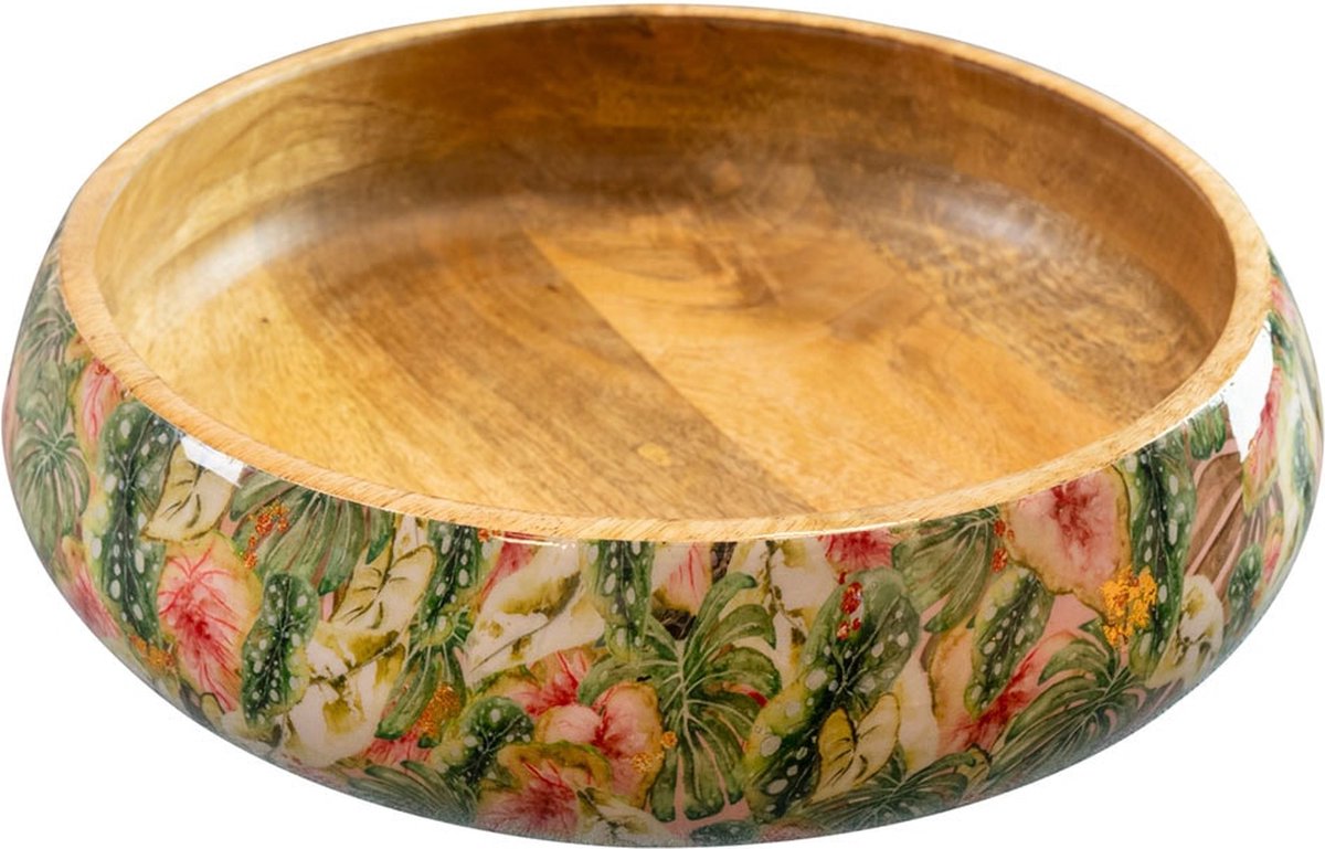 TS Collection - Bowl Monstera mystery - 25x6 - Metaal & Epoxy - Exclusieve woonitems voor binnen - Handgemaakt - Unieke print - Designed by Lammie