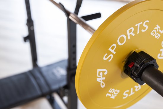 AJ-Sports Bench press - Halterbank - Fitnessbank - Bankdrukbank - Fitness bank - Bench - Fitness - Workout - Krachttraining - Exclusief stang en gewichten