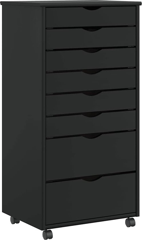 vidaXL Ladekast met bureau MOSS verrijdbaar massief grenenhout wit, ladekast, ladeblok, opbergkast, ladenkast, ladenkastje, kantoorkast, archiefkast