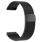 Bol.com 22mm Universeel RVS horlogeband Mesh Milanese Lus (Zwart) voor Smartwatch en voor een regulier horloge zoals Casio Rolex... aanbieding