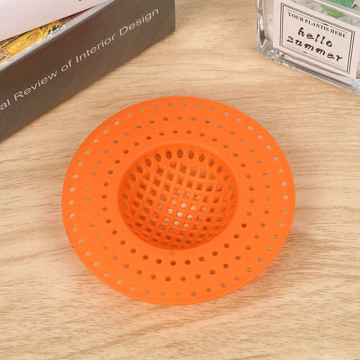 1 stuk Gootsteenzeefje -Gootsteenzeef -Vuil tegenhouden Gootsteen -Gootsteenfilter -Zeef - kunststof- diameter 9.8cm- Oranje