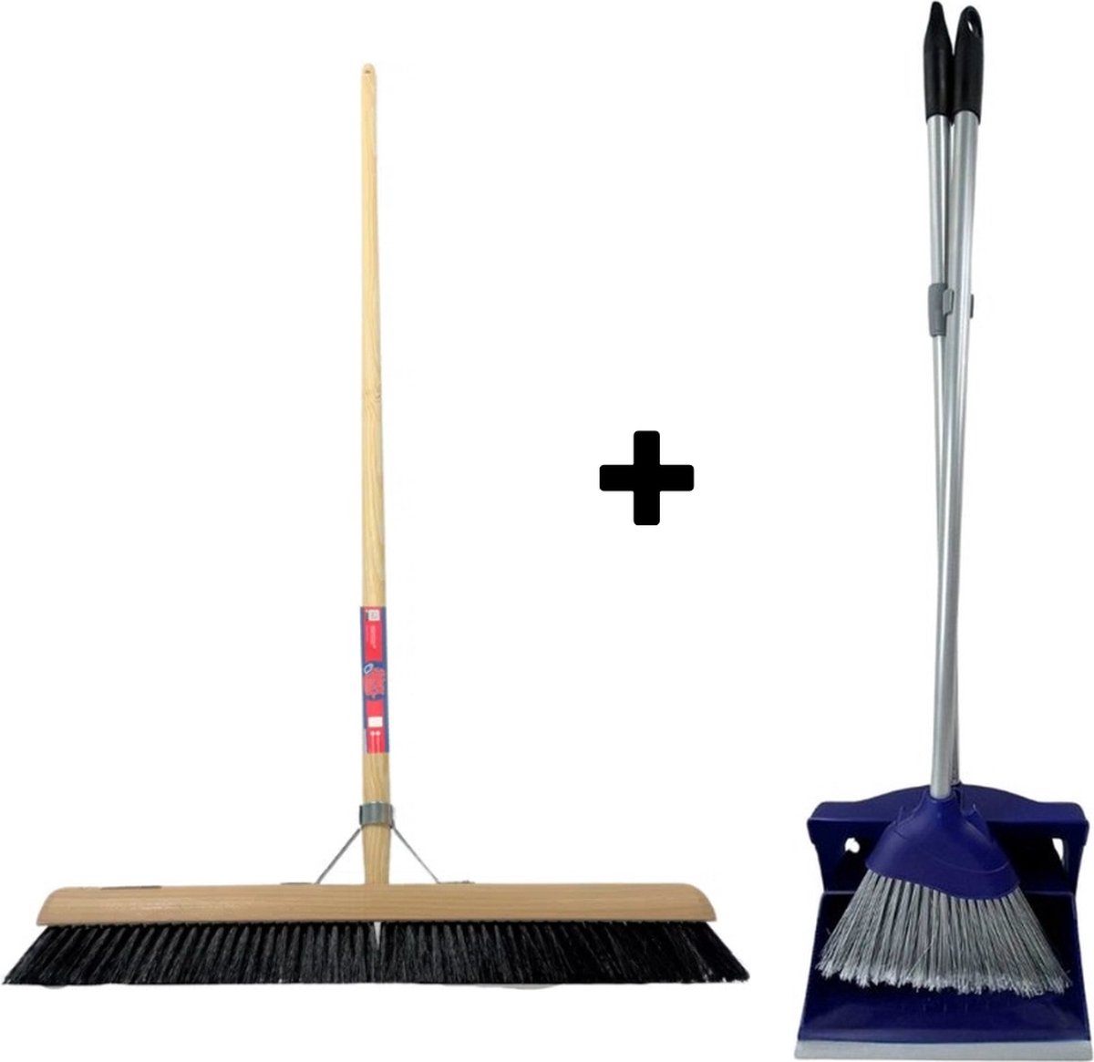 Goedkoopste Synx Tools bezem Binnenbezem paardenhaar 60 cm - Stoffer en Blik met lange steel 95 cm- Bezemset - Cocosharen - Zaalveger - Kunststof - Hotel Stoffer Blik set - Stoffer en blik sluitend model - Schoonmaakartikelen