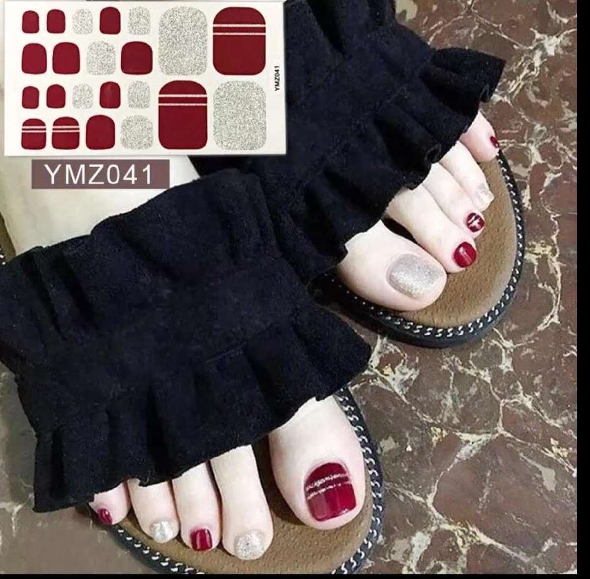 Goedkoopste teen nagel nailart stickers nail art rood steep