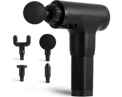 Imtex Massage-gun - Massagepistool - 6 Vibratieniveaus - 4 Opzetstukken - Spierherstel - Relax Massage - Draadloos - Zwart
