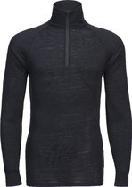 B184 - Merinowol 1/4 rits Basislaag Top Zwart XL