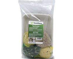 Famiflora Wintermix met 4 netjes vogelvoer - 320 g - Mix van mezenbollen en zonnebloempitten: volledige wintervoeding en meer variatie