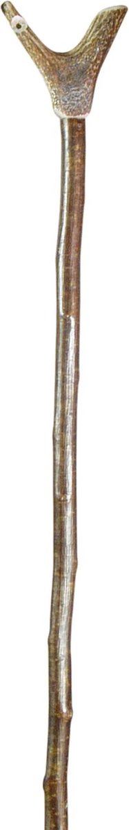 Classic Canes Jagersstok met fluitje – Hertengewei – Hoge toon - Handig om je hond bij je te roepen - Wandelstok met hertengewei - Hazelaar hout – Jachtwandelstok – Jachtstok – Outdoor wandelstok – Houten wandelstok - Duimgrip – 135 cm