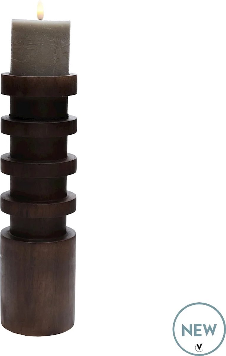 Vase The World Kandelaar Vail | Large | walnut | Ø10 x H33 cm donker bruin