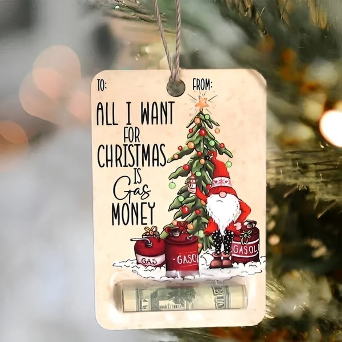 Jojoy - Kerstboomhangers met Geldhouder - Kerstboomversiering met Geld Cadeau - Geld Envelop voor Kerstboom - Kersthanger - 4 Stuks - WEALTHMAS – foto 4