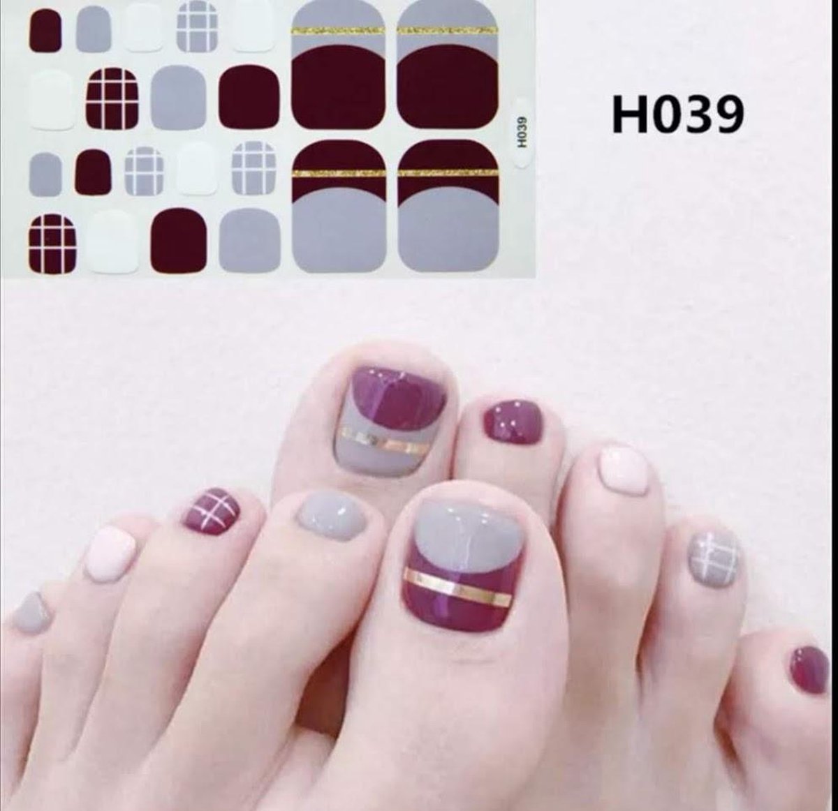 Goedkoopste teen nagel stickers nail art nagelsticker rood paars