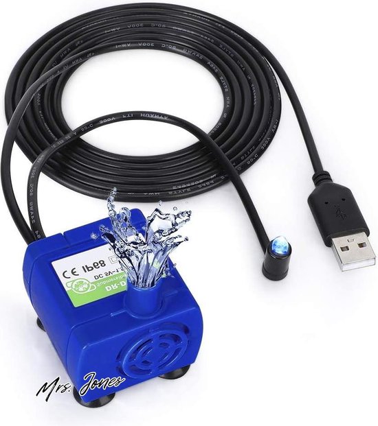Mrs. Jones Drinkfonteinpomp superstille drinkfonteinpomp met led-lampje en laag energieverbruik gemakkelijk schoon te maken netsnoer van 59 ft. .