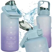 Trizand 2L Waterfles - Grote Motivatie Drinkfles met Tijdmarkeringen en Anti-lek Systeem