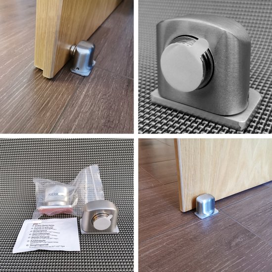 Kierr® Stop 100 Magnetische moderne Deurvastzetter - Deurstopper - Deuropenhouder - Blinde Montage - Zonder boren en schroeven - Zelfklevend - ook voor op Kunststof