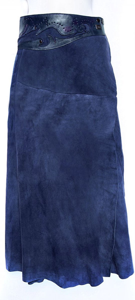 Doenya® maxi omslagrok suede Boho (blauw)