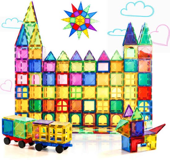 Magnetische Tegels - Magnatiles - Speelgoed - Magna Tiles - Magnetisch Bouwspeelgoed - Magnetische bouwstenen - Magnetic Tiles - 110st.
