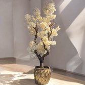 Seta Fiori - Arbre à fleurs artificielles - Arbre artificiel - crème - 110cm - Pour l'intérieur - Fleur moelleuse