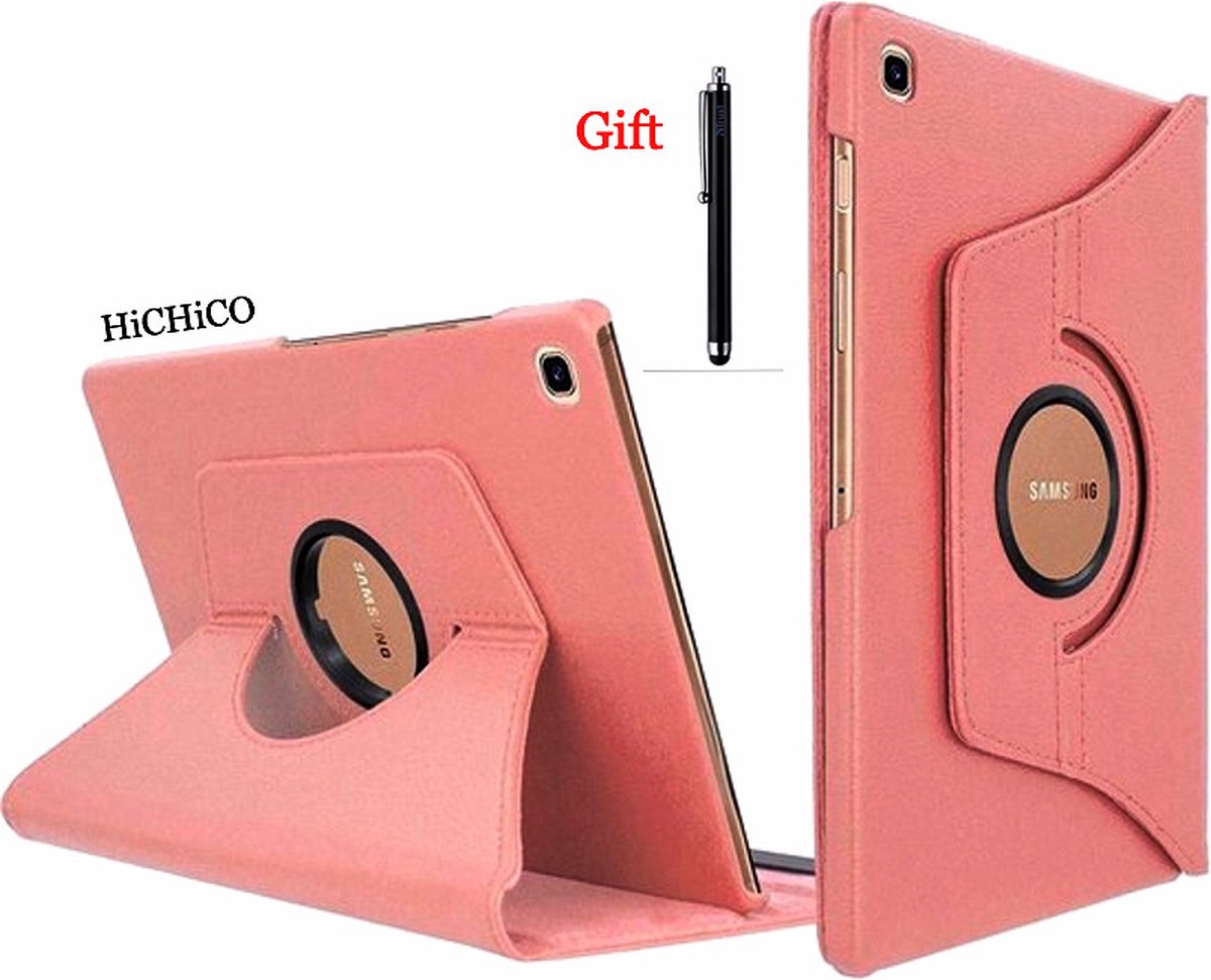 Samsung Galaxy Tab T720 / T725 HiCHiCO Tablet Hoes Met 360° draaistand Rose Goud en Stylus Pen + Screen Protector