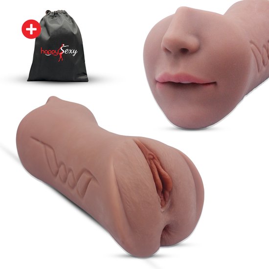 HappySexy Pocket Pussy 3 in 1 Masturbator - Inclusief Gratis Opbergzakje - Sex Toys Voor Mannen - Kuntkut Anaal Deepthroat Blowjob - Kunst Vagina Realistisch