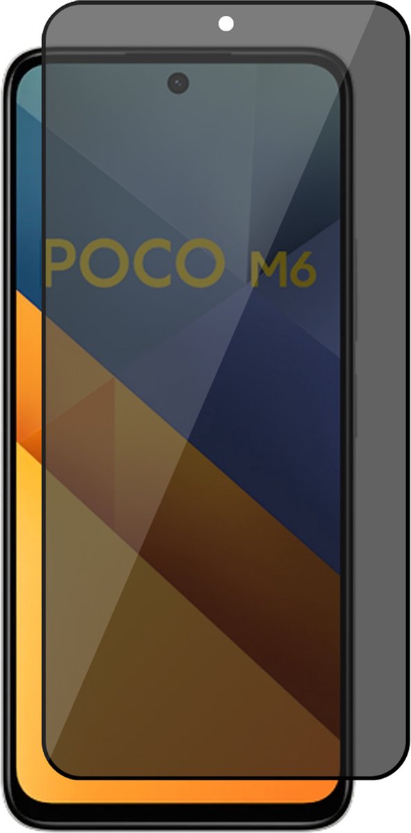 Privacy Screenprotector geschikt voor Poco M6 - Volledig Dekkend Glas Screen Protector