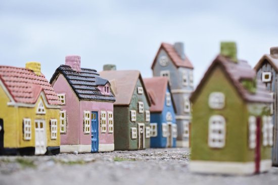 Ib Laursen - Keramieken huisje - waxinelichthouder - roze Nyhavn
