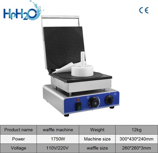 MYgroot - Commerciële - Elektrische Nederlandse Stroopwafel Maker - Wafel Machine - Wafel Kegel Maker - Siroop - ijzeren Plaat - Wafelijzer - Snack Cake Oven — afbeelding 3