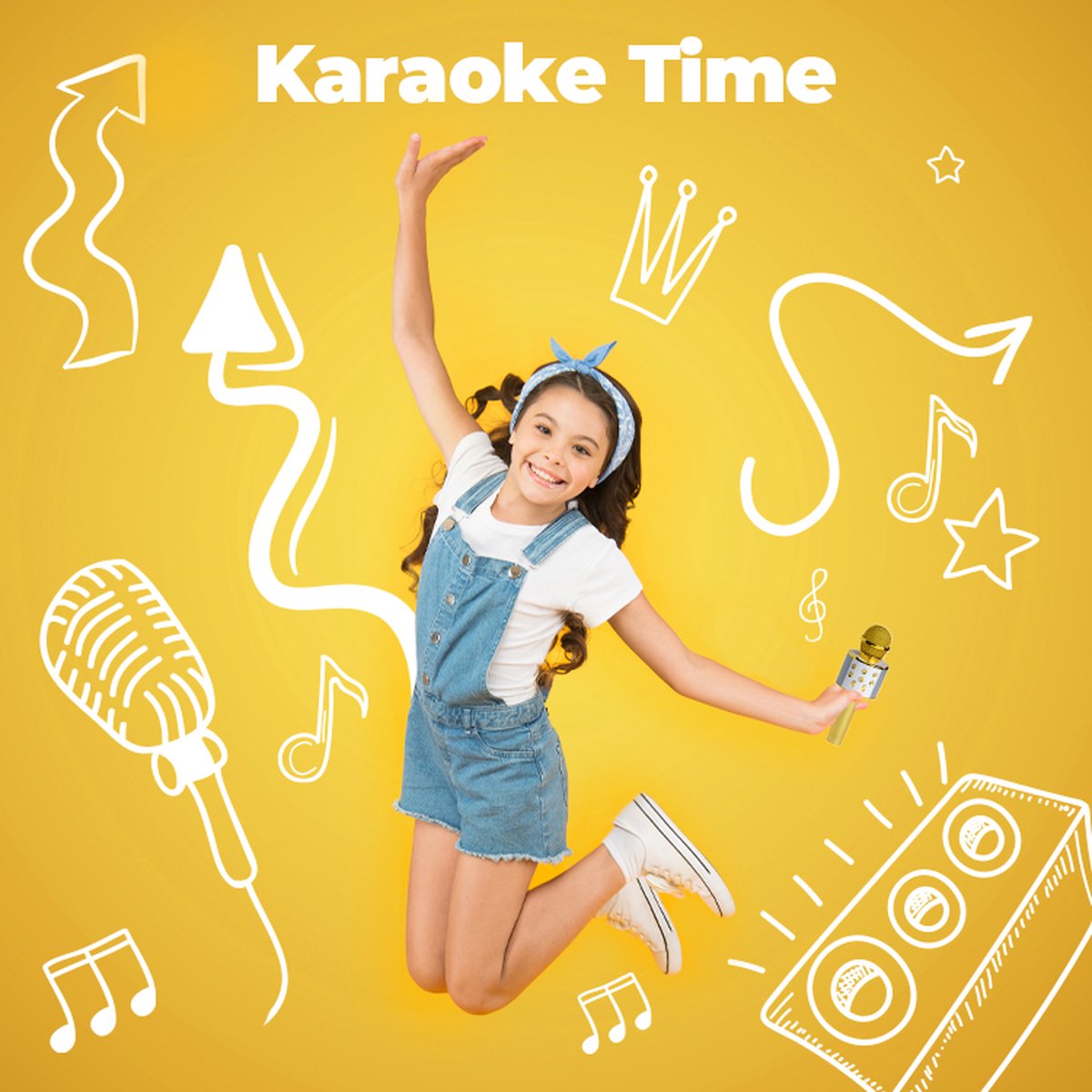 Denver Karaoke Microfoon - Bluetooth - Karaoke - Ingebouwde Speaker - AUX - MicroSD - KMS20GO - Goud — afbeelding 8