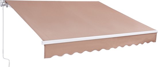 tillvex Klemluifel, 250 cm, lichtgrijs, met handslinger, voor balkon, balkonluifel zonder boren, luifel uv-bestendig en in hoogte verstelbaar, zonwering, waterdicht