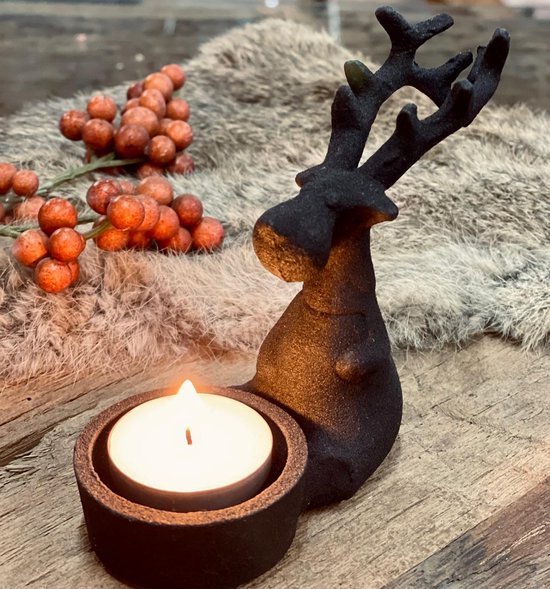 Waxinelicht houder Nico zwart Kerst| Kerst |Kaarsenhouder|Zwart