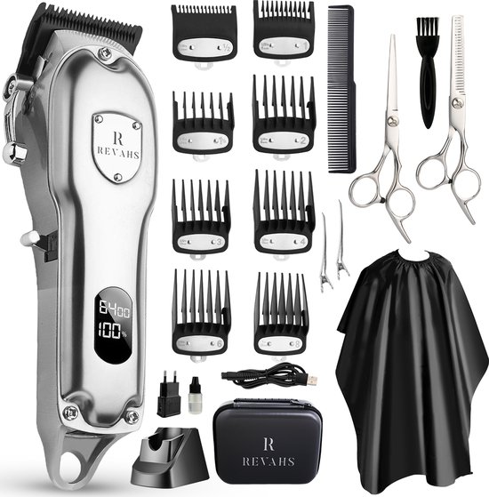 Revahs ClipperOne Pro Professionele Draadloze Tondeuse - Baardtrimmer - Hoofdhaar Mannen - Hair Clipper en Haartrimmer - Tondeuse Cheveux - 7200 rpm - Keramisch